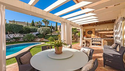 Terrace With Pool View in Santa Ponsa Villa